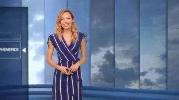 La Robe à rayures portefeuille de Gennifer Deey dans La météo de M6 du 08/05/2018