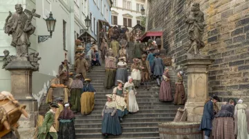 La calle radnické Schody de Praga, rue de Paris en la serie Outlander S02E02