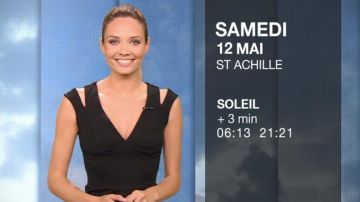 La robe noire de Gennifer Demey dans La météo de M6 du 11/05/2018