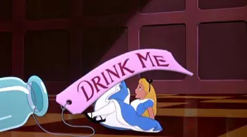 The shoes of Alice in cartoon Alice in wonderland