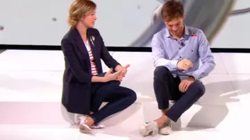 Les escarpins multicolores de Isabelle Ithurburu dans #Letube du 12/05/2018