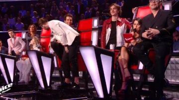 The heeled sandals from Karine ferri in #TheVoice of the 12/05/2018