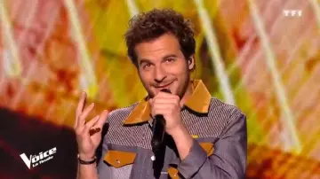The jean jacket of Amir in #TheVoice of the 12/05/2018