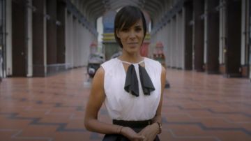 The black and white dress of Shy'm in New Star 01/11/2017