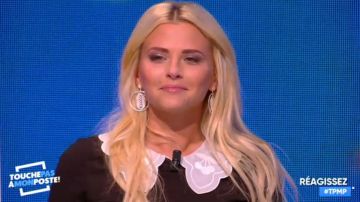 Le top à col broderies cerises de Kelly Vedovelli dans #TPMP Touche pas à mon poste du 15/05/2018