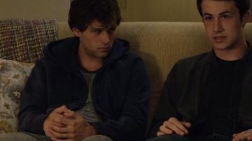 Fila Vintage Ringer T Shirt With Small Logo In Gray worn by Justin Foley (Brandon Flynn) seen in 13 reasons why S02E06