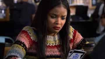 Alice & Olivia Carly Mixed Yarn Crewnk Swtr worn by Sheri Holland (Ajiona Alexus) seen in 13 reasons why S02E06