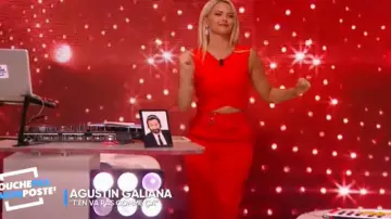 Le Pantalon orange taille haute à ceinture de Kelly Vedovelli #TPMP Touche pas à mon poste du 22/05/2018