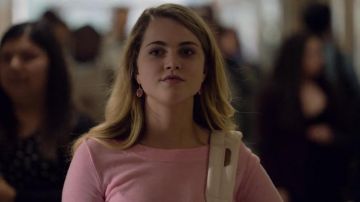 J.Crew Tippi Merino Pink Wool Sweater worn by Chloe (Anne Winters) as seen in 13 Reasons Why S02E03
