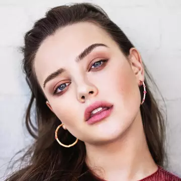 Chopard Rose Gold Ruby and Diamond Hoop Earrings worn by Katherine Langford for Glamour Mexico on Instagram
