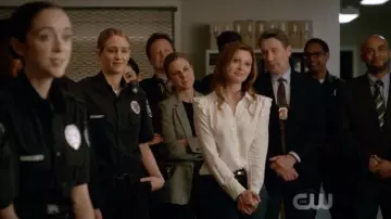 Frame Silk Ruffle Sleeve Blouse worn by Peyton Charles (Aly Michalka) as seen in iZombie S04E13