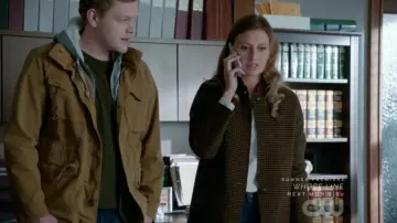 Rag & Bone Darwen Button Front Houndstooth Wool Coat worn by Peyton Charles (Aly Michalka) as seen in iZombie S04E13