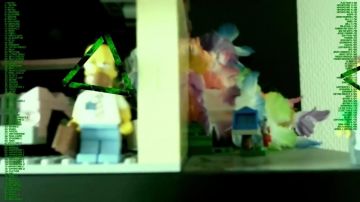 El personaje de Lego Homer Simpson en el video de YouTube Point Culture: Fan Theories in Cinema Parte 1 de LinksTheSun
