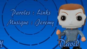 Figura funko pop Michael Myers en el video de YouTube Jack the Ripper VS Michael Myers - the Verbal Joust in Your Face por LinksTheSun
