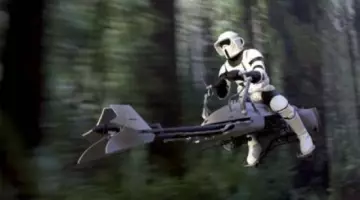 The flying motorcycle of the stormtroopers in Star Wars VI : return of The Jedi