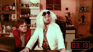 El disfraz del doc vuelve al futuro en el vídeo de youtube Las nuevas aventuras de Aladdin de LinksTheSun