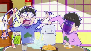 Osomatsu rose pull comme on le voit dans Osomatsu-San 2x23