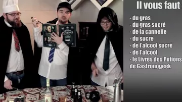 El libro de pociones de Gastronogeek en el vídeo de youtube On cuisine de la Bièraubeurre de Harry Potter!