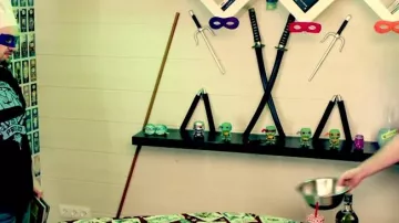 Las figuritas funko pop de las tortugas ninja en el video de youtube ¡Cocinamos una pizza de las Tortugas Ninja!