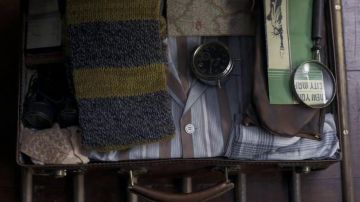 The scarf in the colours of Hufflepuff Norbert Dragon in the Fantastic Animals