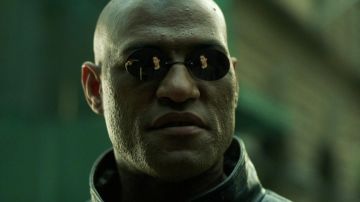 The sunglasses of Morpheus (Laurence Fishburne) in the Matrix