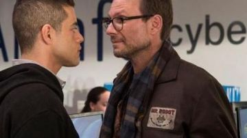 Mr Robot Costume Christian Slater FSOCIETY Chaqueta marrón para hombre