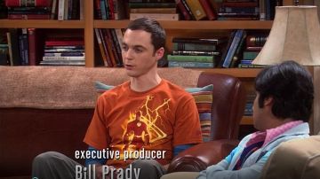 Le t-shirt orange "The Flash" de Sheldon Cooper (Jim Parsons) dans The Big Bang Theory S03E19