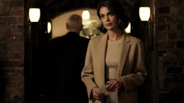 Cristal Flores Carrington (Nathalie Kelley) Brun en Laine&Cachemire Manteau Dynastie S01E08
