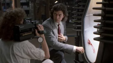 Burgundy Tie worn by Seth Brundle (Jeff Goldblum) as seen in The Fly