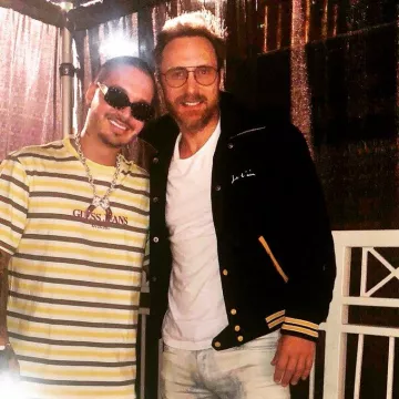 Bomber Jacket 'Je t'aime' by Saint Laurent worn by David Guetta on Instagram