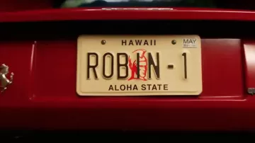 The license plate Robin-1 Ferrari of Thomas Magnum (Jay Hernandez) in Magnum P. I. (2018) (S01)
