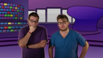 Camiseta azul masculina vista en I Am - BigFlo & Oli (reseña) (Linksthesun)