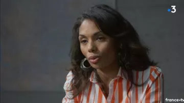 Camisa a rayas de Carole Leconte (Lani Sogoyou) en #PBLV Plus belle la vie S114E3560