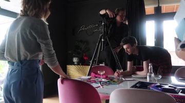 The blue pants with belt Zoella (Zoe Suggested) on his Youtube channel MoreZoella