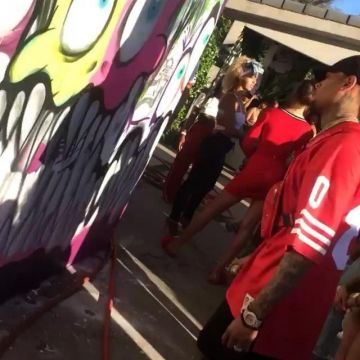 The jersey of San Francisco 49ers Jerry Rice worn by Chris Brown on a post-Instagram