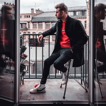 Sneakers Nike Blazer Mid, Off-White Anil B on his account Instagram