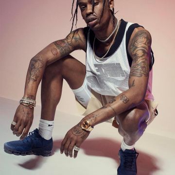 Sneakers Nike Air Vapormax Flyknit Nike Blue 'College' Travis Scott on a post-Instagram