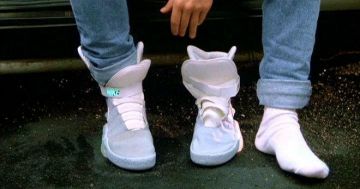 Sneakers Nike Air Max white high of Marty Junior (Michael J. Fox) in Back to the future 2