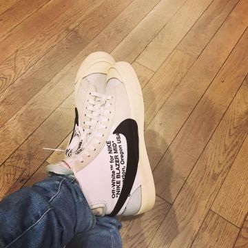 sneakers Nike Blazer Mid, Off-White white views on the account Instagram of David Guetta