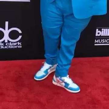 The Nike Air Jordan 1 x Off White blue and white of DJ Khaled on his account Instagram