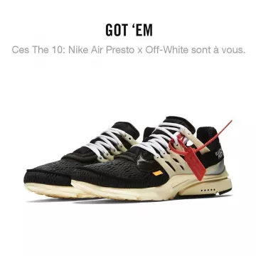Sneakers black and white Nike Air Presto Virgil Abloh x Off White - The 10 Ten of Tonton Gibs on Instagram