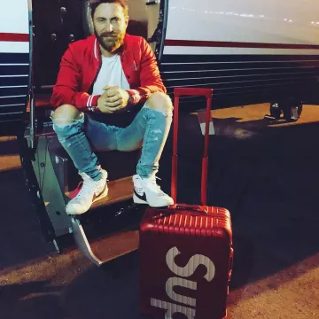 The suitcase supreme x remora david guetta on his instagram