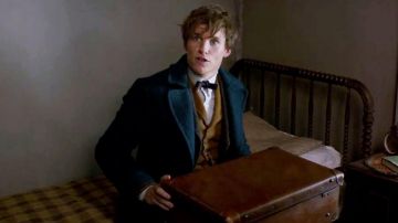 The suitcase, vintage Norbert Dragon (Eddie Redmayne) in Fantastic Animals