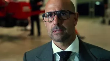 Gafas Mykita de Joshua (Stanley Tucci) en Transformers: Age of Extinction