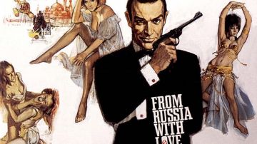 Le Walther LP53 de James Bond (Sean Connery) sur l'affiche Bons baisers de Russie