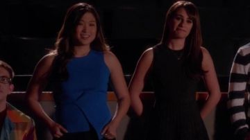 The top Alexander Wang blue asymmetrical Tina Chang (Jenna Ushkowitz) in Glee