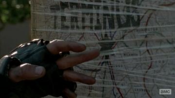 El mapa que conduce al Terminus en The Walking Dead