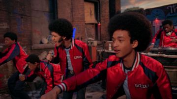 the red jacket of "The Get Down Brothers" in The Get Down S01E06