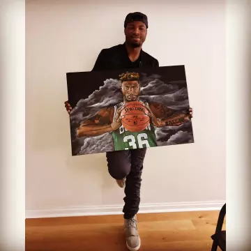 Les sneakers YEEZY 750 BOOST de Marcus Smart sur son compte Instagram