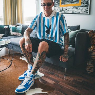 Las zapatillas Nike Air Jordan Off-White Blue de Willy en su cuenta de Instagram @Willy